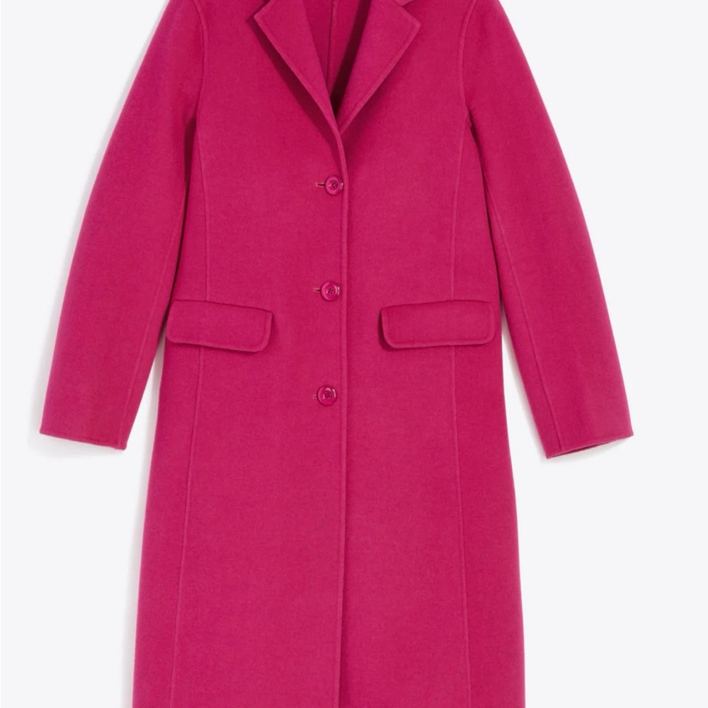 Draper James Long Wool Pink Coat Large
